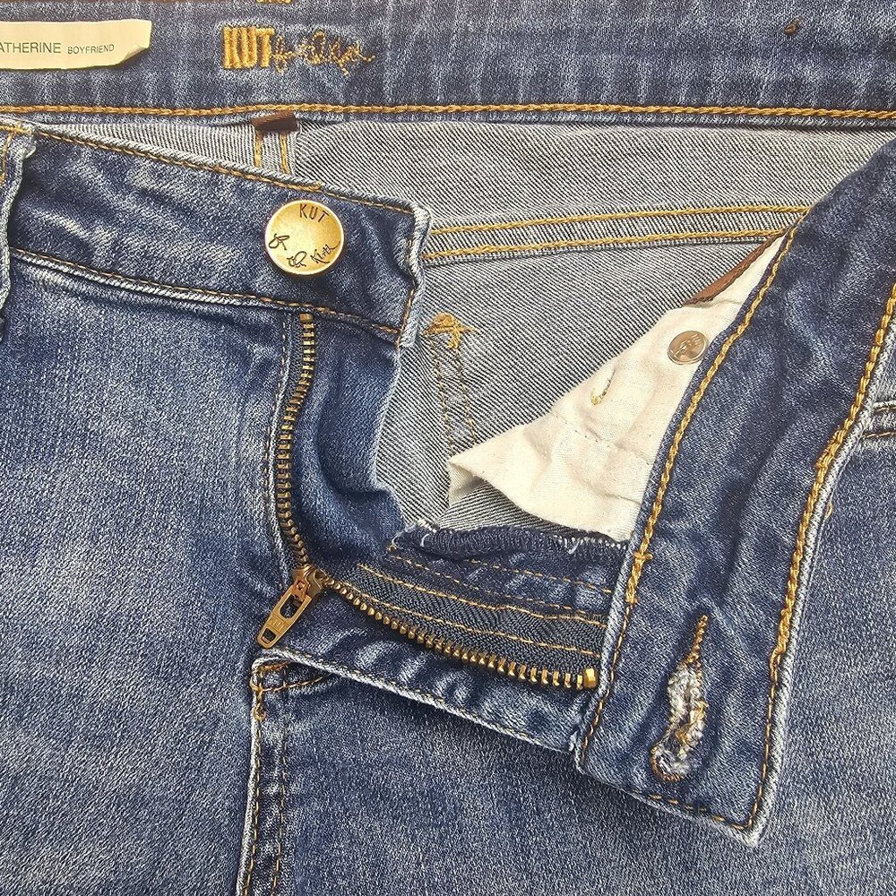 Kut From The Kloth Jeans Womens 6 Blue Catherine Boyfriend Denim Stretch Pants - Picture 9 of 9